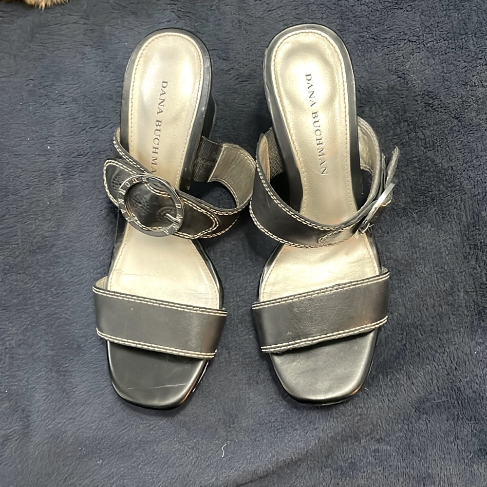 Never worn Dana Buchmann heels black and white silver.